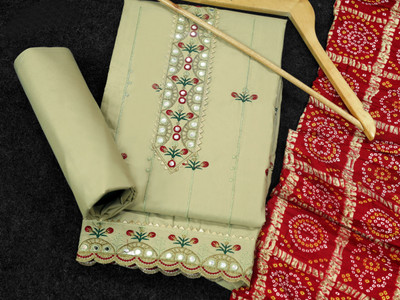 BR Designer Cotton Blend Embroidered Salwar Suit Material