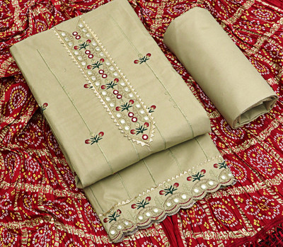 CityLokk Cotton Blend Embroidered Salwar Suit Material
