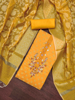 Divastri Silk Blend Embellished Salwar Suit Material