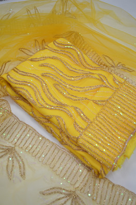 KIAARA ART Net/Lace Embroidered Salwar Suit Material