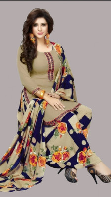 AYKA CLOTHINGS Crepe Floral Print Salwar Suit Material