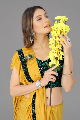 ENCLIQ Lycra Blend Solid Blouse Material