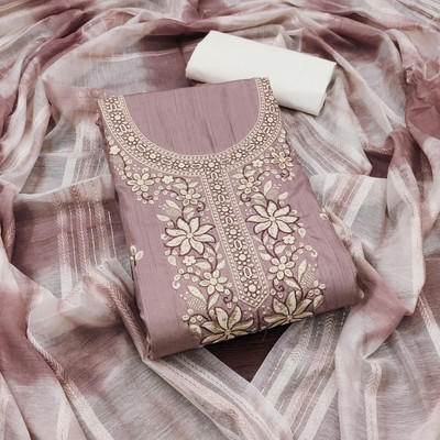 Jaipur Kurti Silk Blend Floral Print Salwar Suit Material