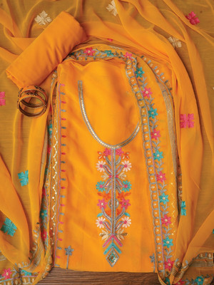 Jaipur Kurti Georgette Embroidered Salwar Suit Material