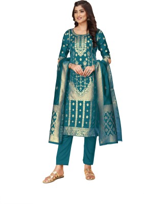 SARVAH Art Silk Self Design Salwar Suit Material