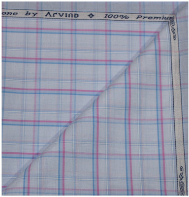 Arvind Pure Cotton Checkered Shirt Fabric