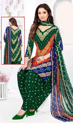 EverEthnic Crepe Printed Salwar Suit Material