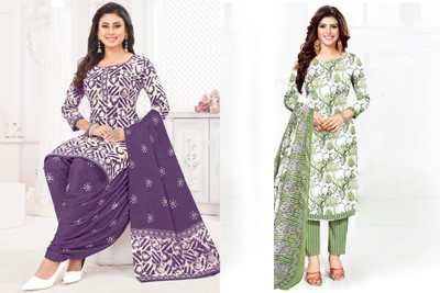 laxmi creation Crepe Embroidered Salwar Suit Material