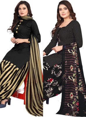 Threads Cotton Blend Printed Salwar Suit Material