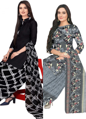 Threads Cotton Blend Printed Salwar Suit Material