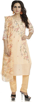DRAVINAM Trends Cotton Silk Printed Kurta & Churidar Material