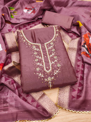 Divastri Art Silk Embroidered Salwar Suit Material