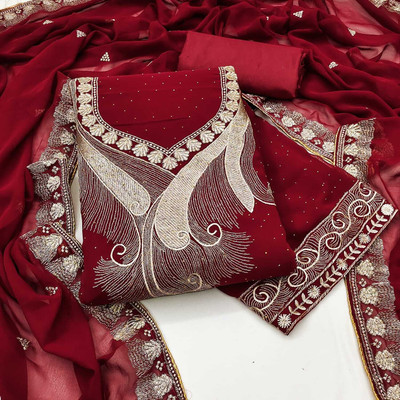NEWHLSILKMILLS Pure Cotton Embroidered Salwar Suit Material