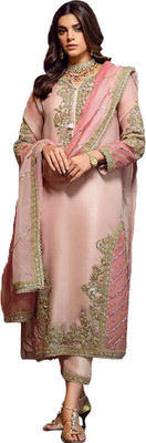 VIBHULEHENGA Georgette Embroidered Salwar Suit Material