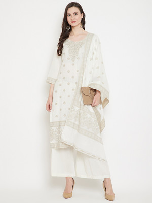 Safaa Cotton Blend Self Design Kurta & Palazzo Material