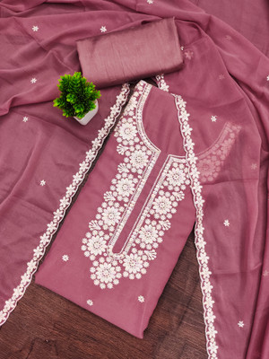 manvaa Georgette Embroidered Salwar Suit Material