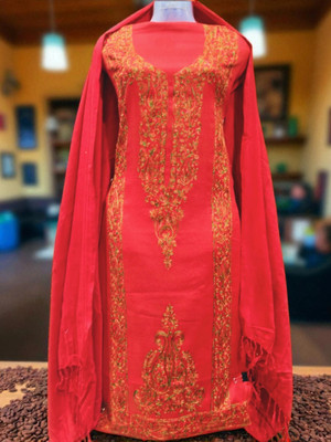 REET MAHAL Wool Floral Print Salwar Suit Material