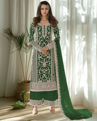 Dealbazaars Corporation Net/Lace Dyed, Embroidered, Embellished, Self Design Salwar Suit Material