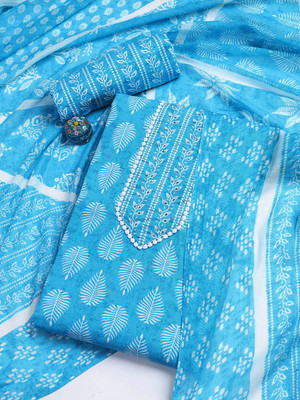 Meena Bazaar Cotton Blend Printed Salwar Suit Material
