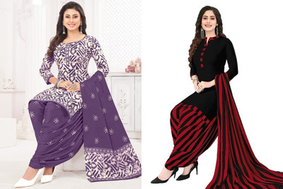 SIMPLYETHNIC Crepe Embroidered Salwar Suit Material