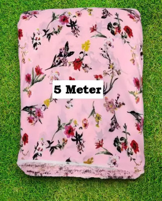 Jugnoo Mart Crepe Floral Print Gown/Anarkali Kurta & Bottom Material