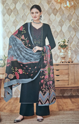 STApparel Cotton Blend Solid, Printed Salwar Suit Material