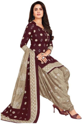 S Creation Crepe Printed Salwar Suit Material