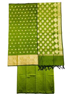 SHREEMAA CREATIONS Cotton Silk Self Design Salwar Suit Material