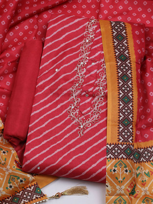 Meena Bazaar Art Silk Printed Salwar Suit Material
