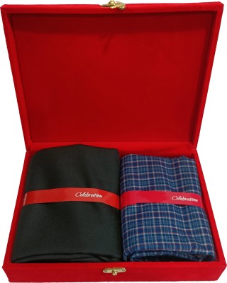 Arvind Cotton Blend Checkered, Self Design Shirt & Trouser Fabric