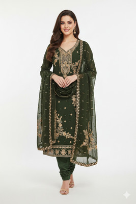 rang rani textiles Chanderi Embroidered Salwar Suit Material