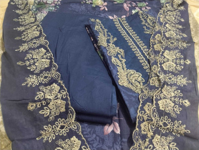 SharkTrendz Pure Cotton Embroidered Salwar Suit Material