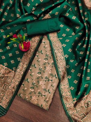 manvaa Jacquard Embellished Salwar Suit Material