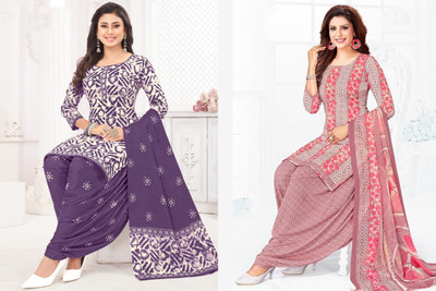 SIMPLYETHNIC Crepe Embroidered Salwar Suit Material
