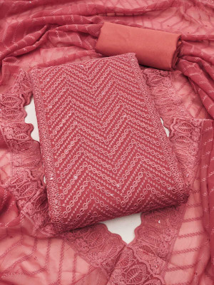 rang rani textiles Chanderi Embroidered Salwar Suit Material