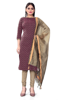 Tasrika Cotton Blend Checkered Salwar Suit Material
