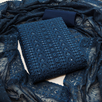 Divastri Georgette Embroidered Salwar Suit Material