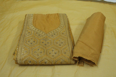 AniriFashions Pure Silk Embellished Salwar Suit Material