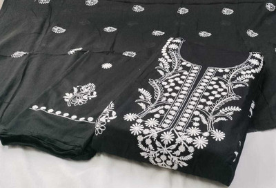 minerva creation Cotton Blend Embroidered Salwar Suit Material