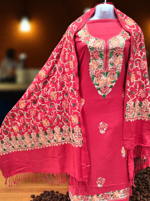 REET MAHAL Wool Embroidered Salwar Suit Material