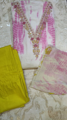 NEWZEN Cotton Blend Embroidered Salwar Suit Material