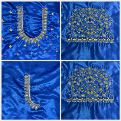 ClothCrafted Satin Embroidered Blouse Material