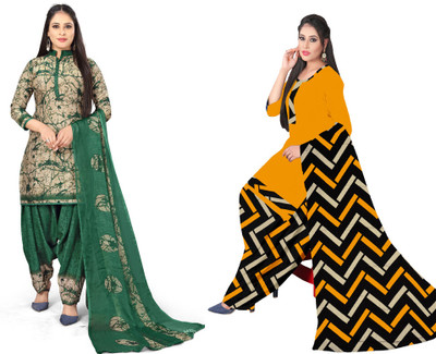 STYLEVEDA Crepe Printed Kurta & Patiyala Material