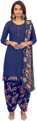 Jevi Prints Crepe Polka Print Salwar Suit Material