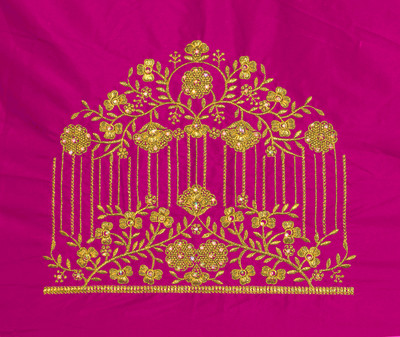 TRAVOXA Cotton Silk Solid, Embroidered Blouse Material