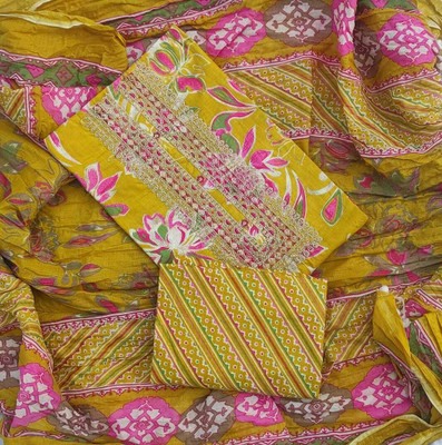 GC80 BY GAURI COLLECTION Pure Cotton Printed, Self Design Salwar Suit Material