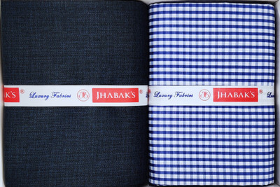 JHABAK'S Polycotton Checkered, Self Design Shirt & Trouser Fabric