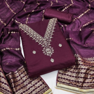 Julee Chanderi Embroidered Salwar Suit Material