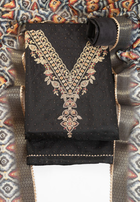 Tavas Chanderi Embroidered Salwar Suit Material