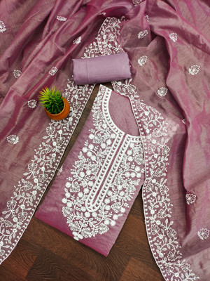 NEGRONISTAR Cotton Silk Embroidered Salwar Suit Material